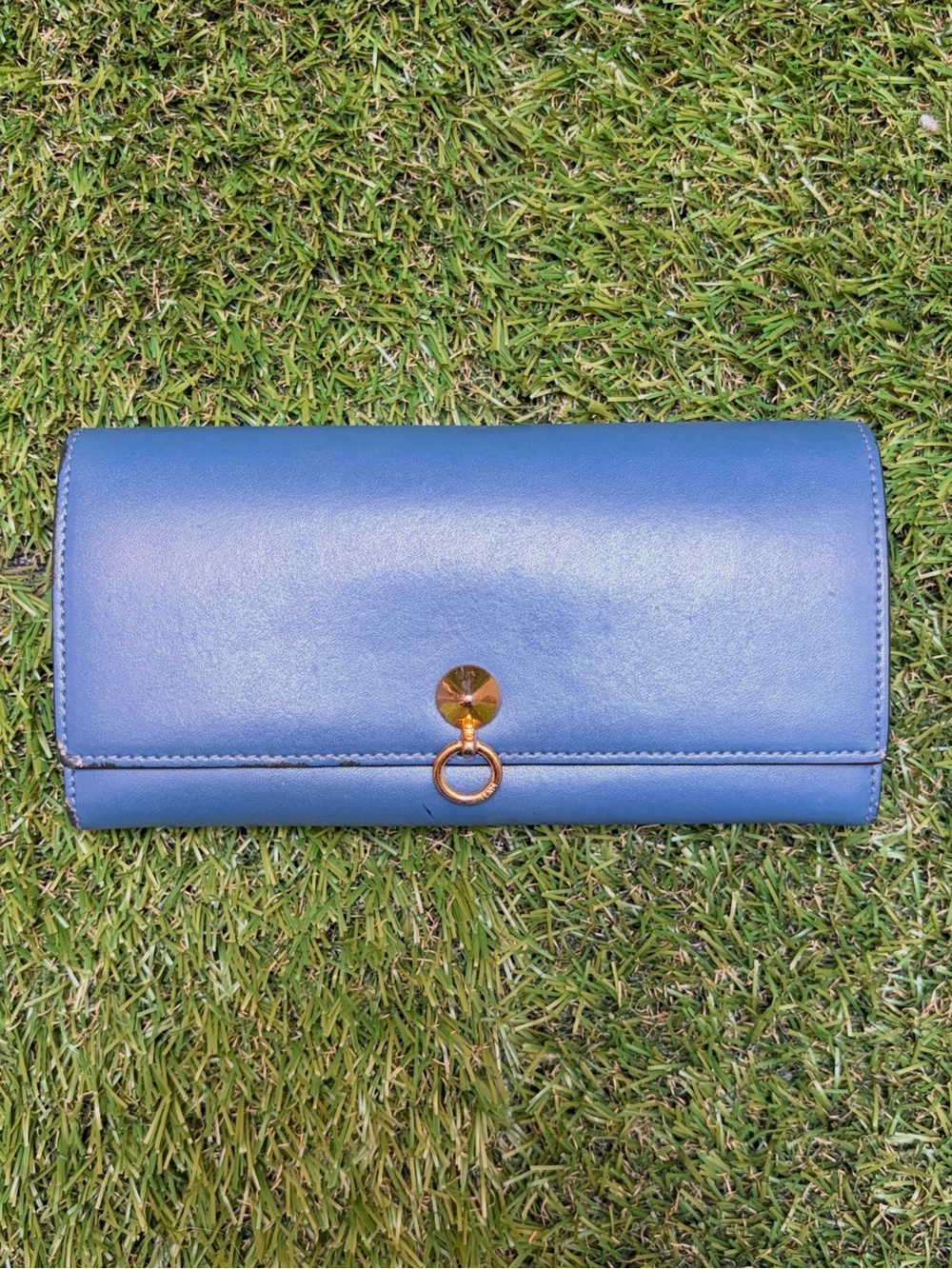 Vintage Fendi Blue Leather Wallet
